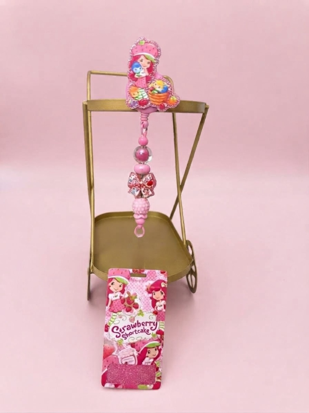 Pink Beaded badge buddy